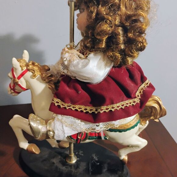 Collectors Choice Porcelain Doll On Carasel Horse - Picture 4 of 9